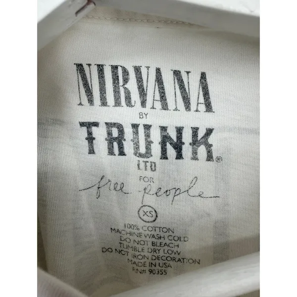 Trunk Ltd Free People Nirvana In Utero Tee XS Cream Good Graphic Band Shirt - Image 5