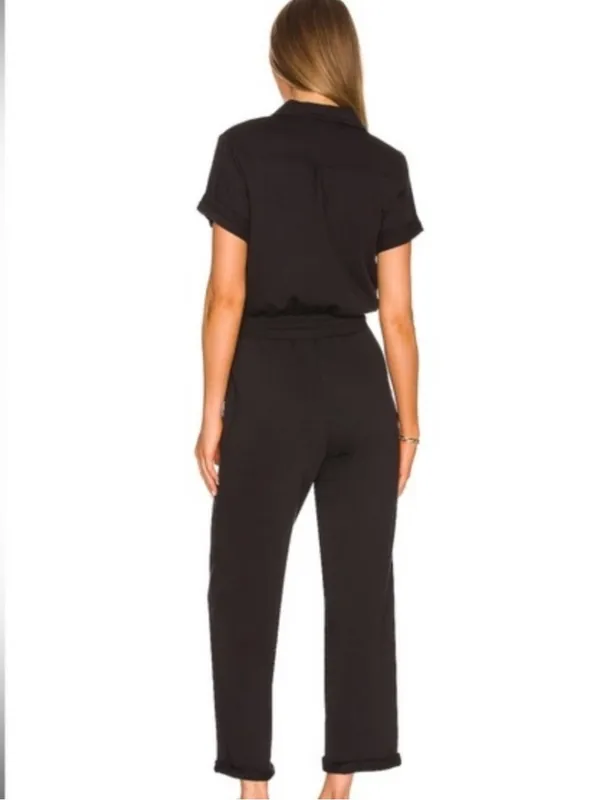 NWT Revolve 525 Distressed Wash Black Cotton Utility Jumpsuit Size Small - Image 3