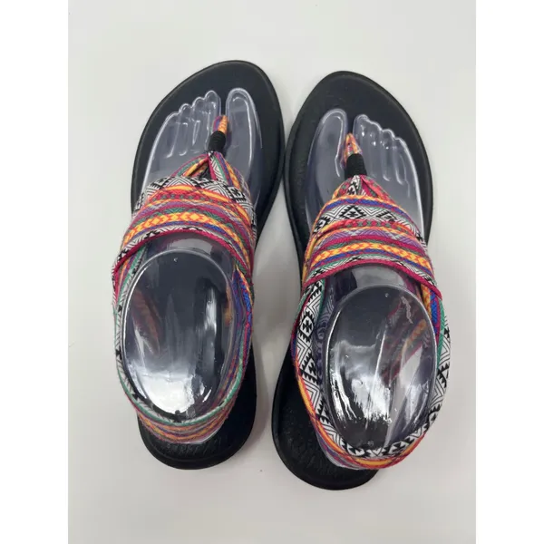 Sanuk Yoga Sling 2 Geometric Knit Sandal Women 9 Multicolor Boho Hippie Tribal - Image 5