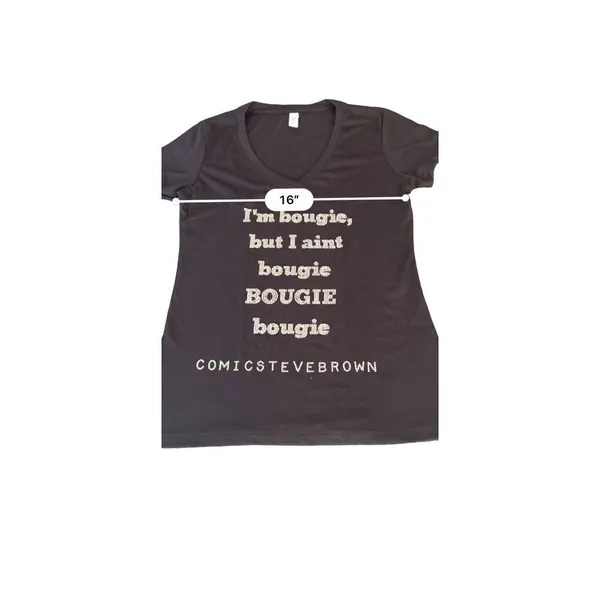 I am bougie, but I ain't bougie, Bougie rhinestones tee size Medium - Image 4