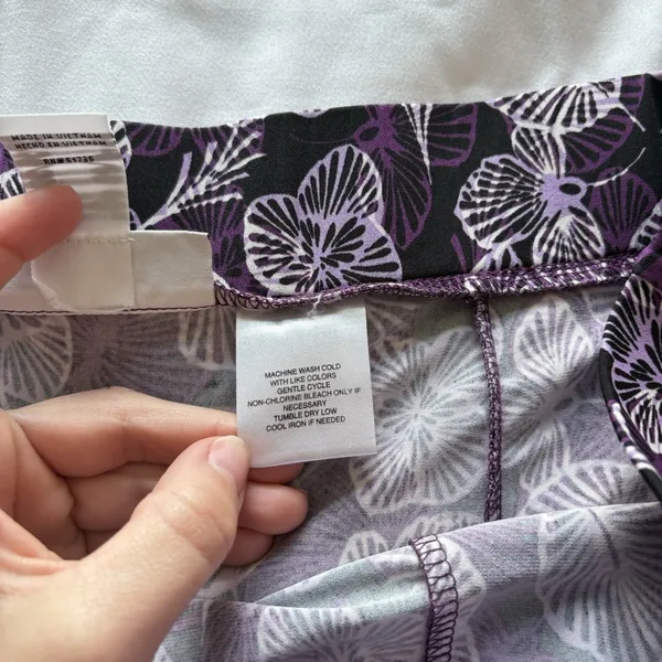 Vintage 90s Skirt Womens Large Black Purple Floral Stretch Feminine Dainty Fairy - Image 5