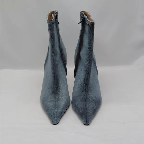 Steve Madden Womens Denim Ankle Boots Size 9.5 Blue Pointed Toe Coastal Cowgirl - Image 2