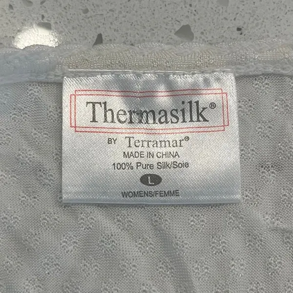 Thermasilk 100% Pure Silk Long Sleeve Shirt Size‎ Large - Image 3