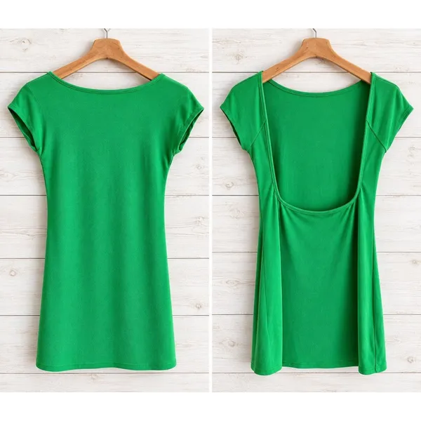 Free People Beach Green Short Sleeve Rosalia Mini Dress Low Back Medium NWT - Image 2