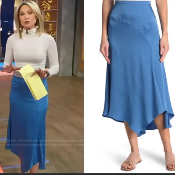 Veronica Beard‎ Autumn Asymmetrical Hem Skirt in French Blue NWT 8 - Image 2