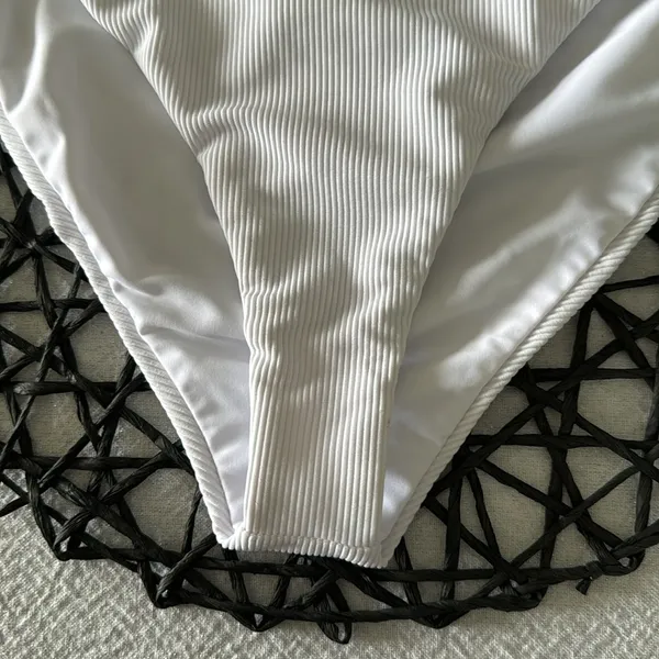 Beach Riot Vanessa High cut Bikini Bottom, White, Size Medium, $88 - Image 5