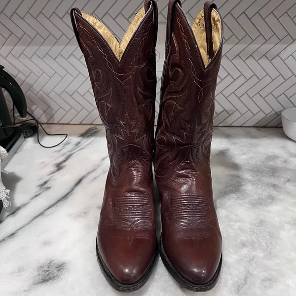 Dan Post Men’s Cowboy Boots DP2111R Leather Western Brown Size 9D Made in Mexico - Image 4