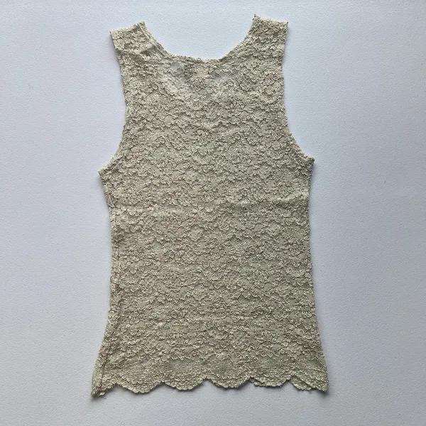 Victoria’s Secret Floral Lace Tank Top Size Medium Vintage Made In USA‎ - Image 2