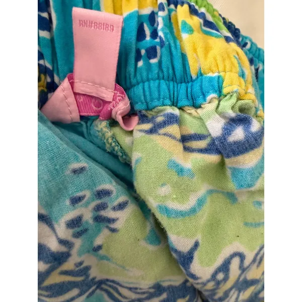 Lilly Pulitzer Callahan Shorts XS Blue Green‎ Seashell Print Rayon Beach Summer - Image 7