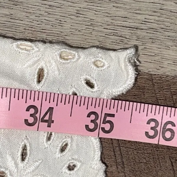 Old Navy Women Waist-Defined Sleeveless Ruffle Eyelet Mini Dress Cream Small NWT - Image 9
