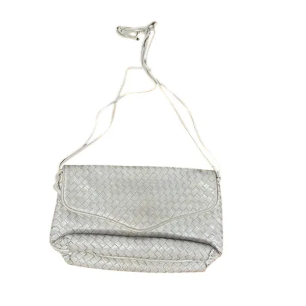 Vintage Woven Leather Crossbody Bag Ivory Cream Intrecciato Style 1980s 1990s - Image 6