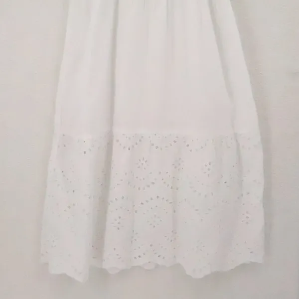 Goa Beachwear by Japna White Eyelet Maxi Dress Womens Size S Cotton Boho Cottage - Image 2