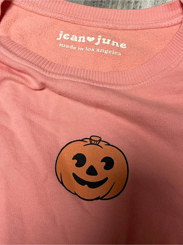 Jean + June 100% Pima Cotton Halloween Skeleton Pumpkin Crewneck Sweatshirt 2X - Image 2