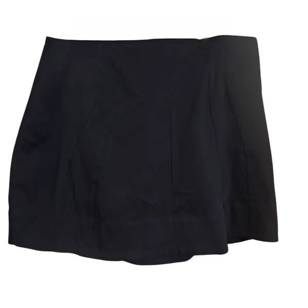 Anthropologie A Lined Mini Skirt Black Sz Large Boho Minimalist Workwear Zipper - Image 2
