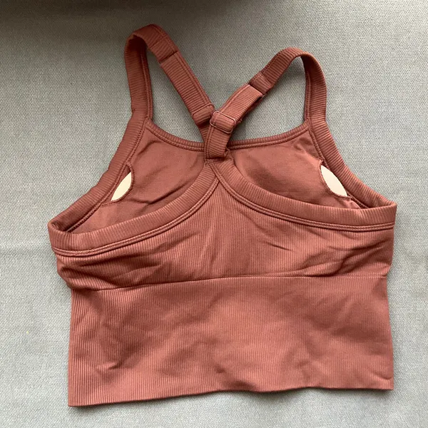 Alo Yoga Seamless Ribbed Favorite Bra Tank Chestnut XS - Image 5