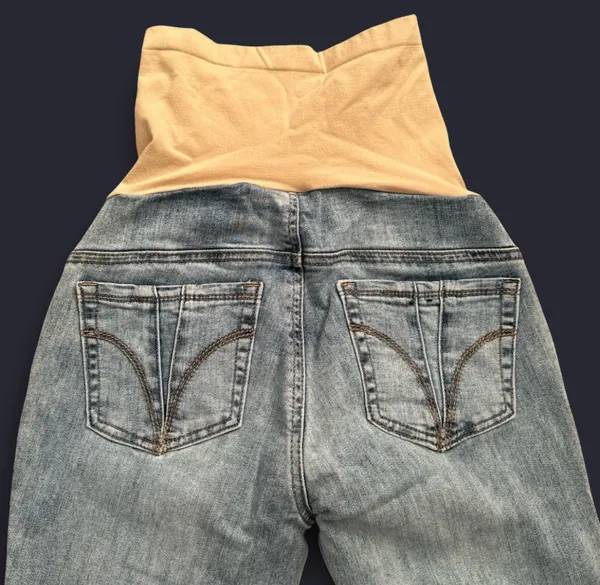 Indigo Blue Light Wash Distressed “Secret Fit Belly” Maternity Jeans - Image 4