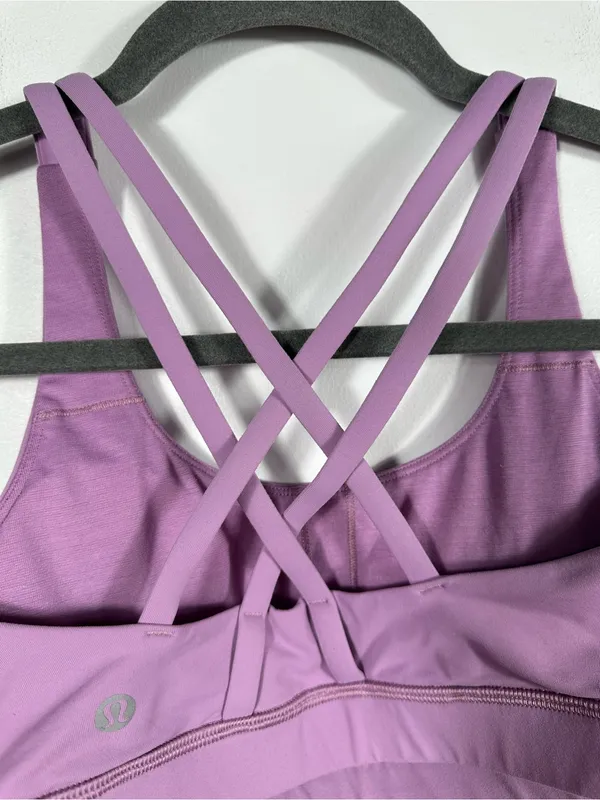 Lululemon Energy Bra Purple Fog Size 2 Strappy Medium Support Sports Bra Yoga‎ - Image 8