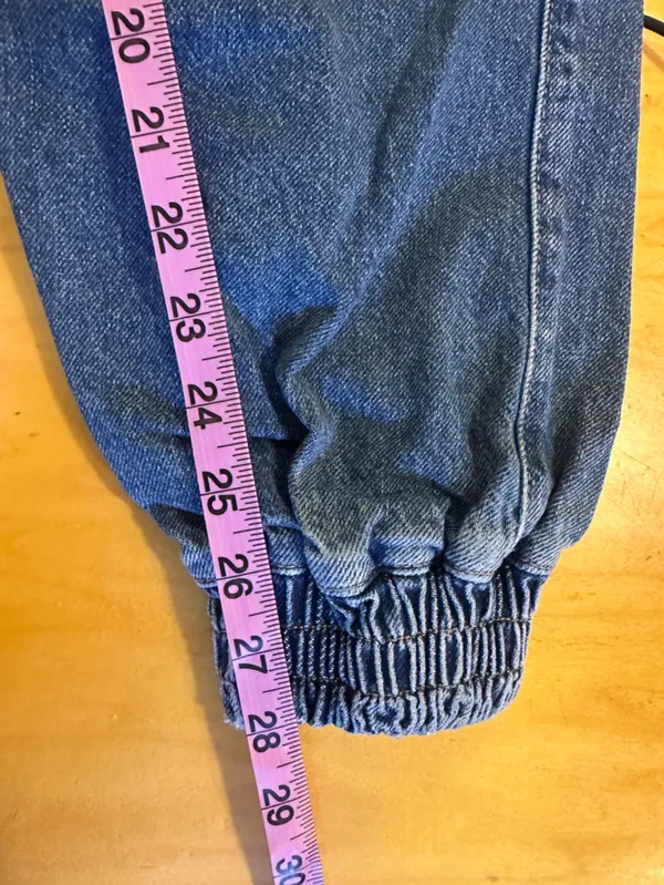 River Island High-Waist Blue Denim Cargo Jogger Jeans Size 10 NWT - Image 8