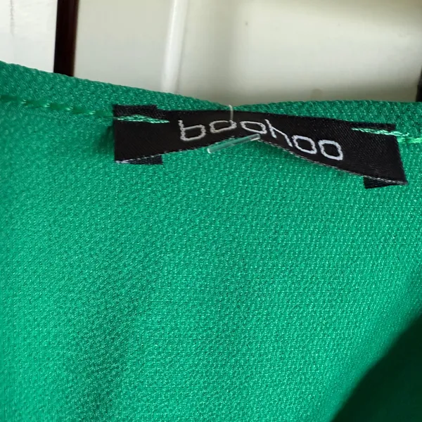 Boohoo Womens Dress Emerald Green Faux‎ Wrap Maxi Dress Short Sleeve NEW - Image 9