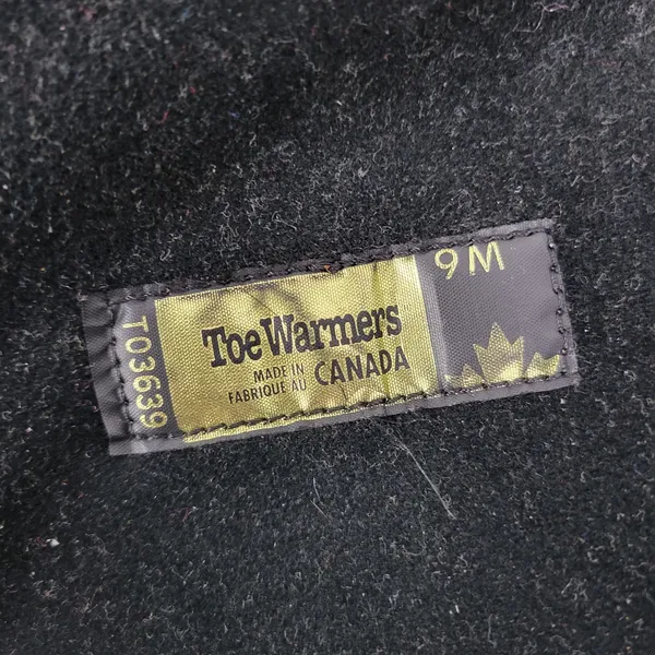 Vintage Toe Warmers Canada T03639 Winter Boots Sz 9 Brown Nylon Side Zip Lace Up - Image 11