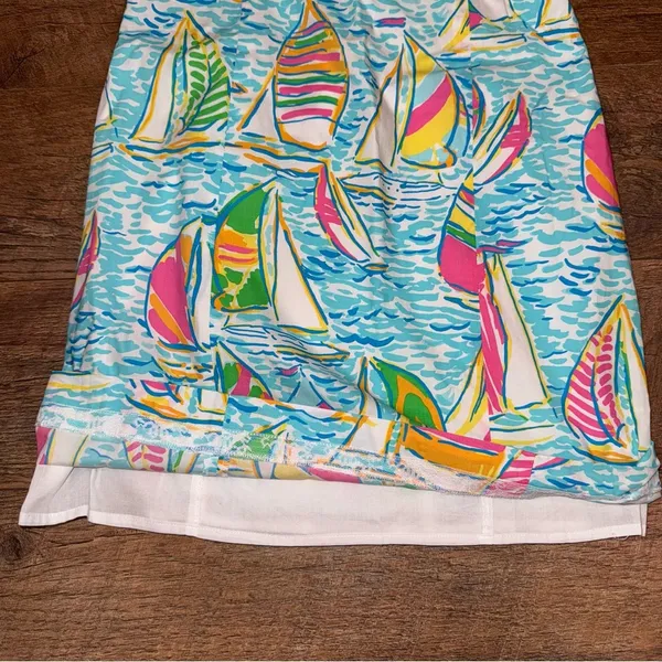Lilly Pulitzer Franco Dress in You Gotta Regatta Ruffle Back Tie Strapless Dress - Image 9