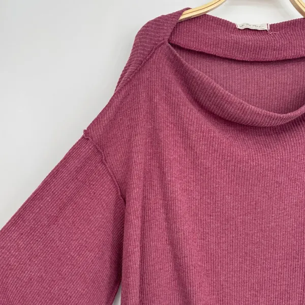 Free People We The Free South Side Thermal Top Size Medium Boho Oversized Ribbed - Image 6