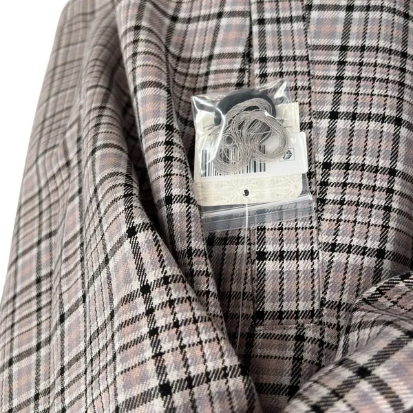 Free People Cali Plaid Blazer Jacket Gray Neutral Size Large‎ - Image 13
