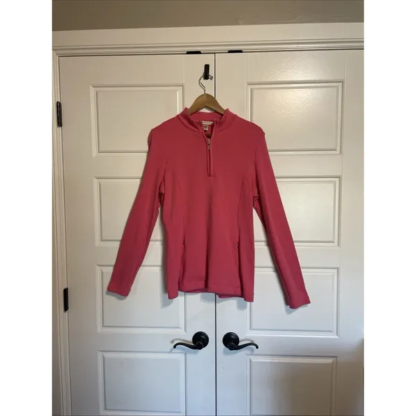 Fairway & Greene Women's Pink 1/4 Zip Long Sleeve Golf‎ Top Size Large - Image 3