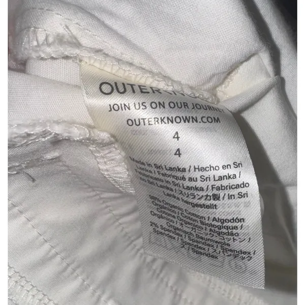 NWT Outerknown Pants Womens 4 White‎ Cream Wide Leg Flare Organic Cotton Beach - Image 7