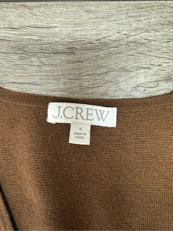 J. Crew Giselle V-Neck Sweater Blazer Cardigan Women's Small Walnut Merino Wool - Image 4