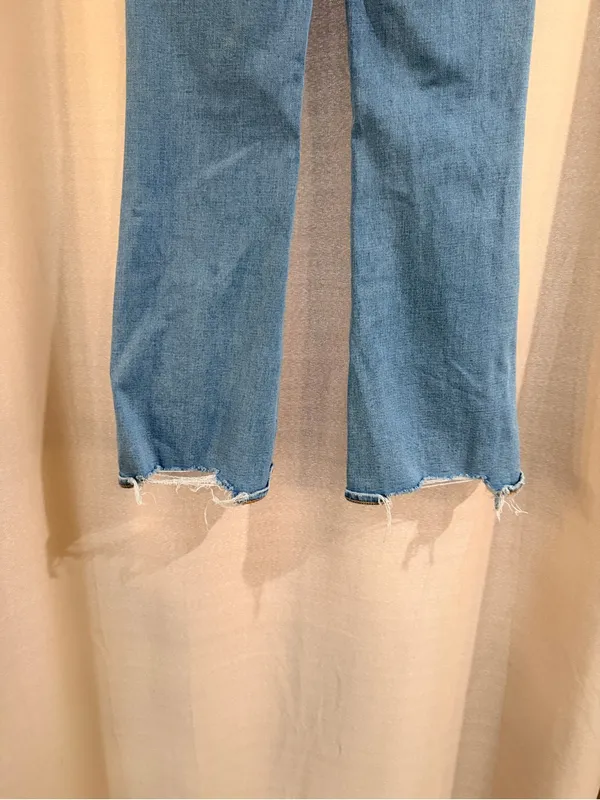 American Eagle Outfitters Light Wash Distressed Flare Jeans - Image 3