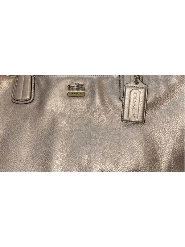 Y2K Coach Chelsea Metallic Champagne Purple Double Handle Tote - Image 7