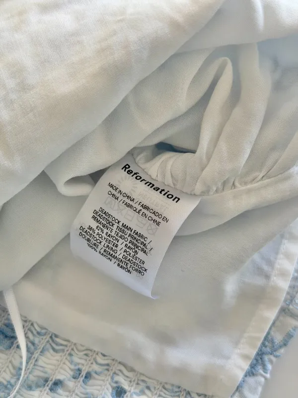 Reformation Dillon Blue and White Top Size XS/0 (Runs Large) - Like New - Image 8
