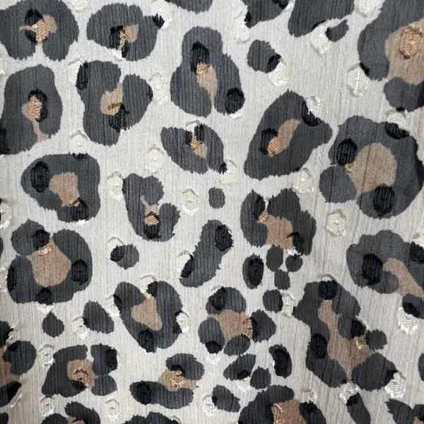 A New Day Top Womens Large Leopard Animal Print‎ Short Sleeve Sheer Blouse L - Image 9