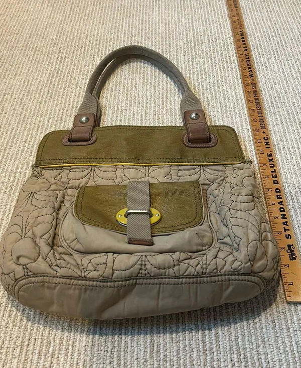 Fossil Bag Shoulder Olive Green Quilted - Image 5
