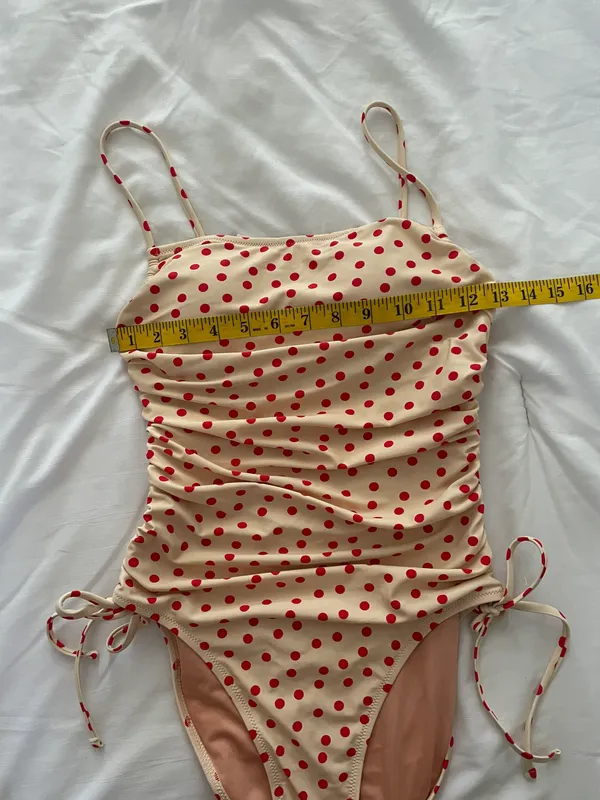 J.Crew Ruched one-piece swimsuit with side ties in red dot print - Image 8