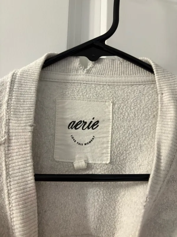 aerie Oversized Crewneck Sweatshirt - Light Gray - Image 3