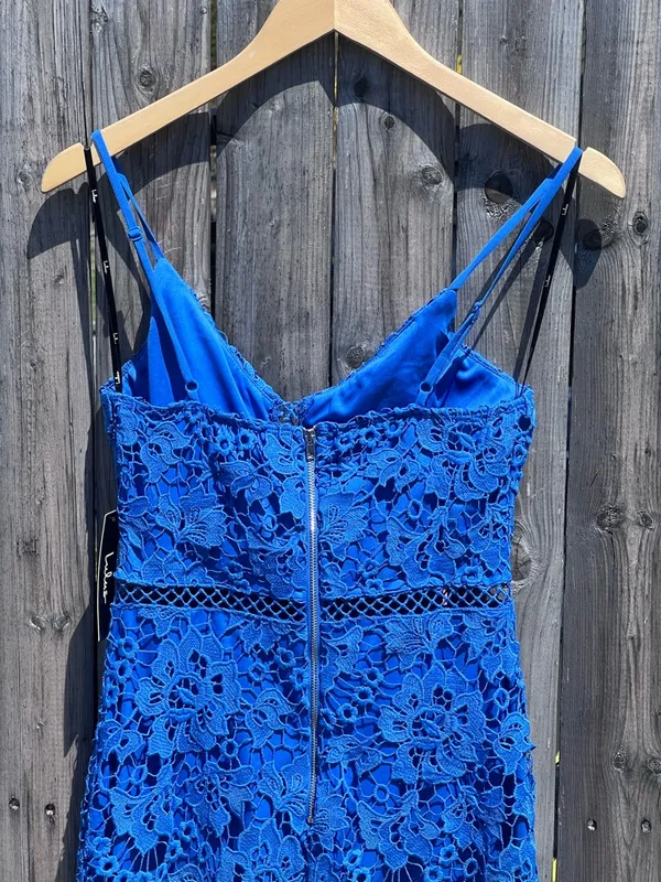 Lulu's Taliah Blue Lace Midi Dress - Image 9