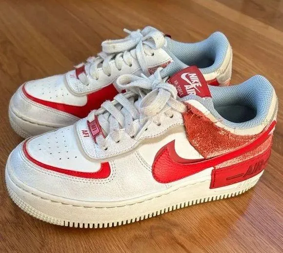 Nike Air Force 1 Shadow Cracked Pink and Red - Image 2