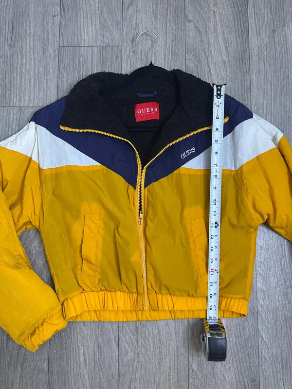 Guess Y2K Cropped Fleece Lined Windbreaker Jacket Women’s Size S - Image 7