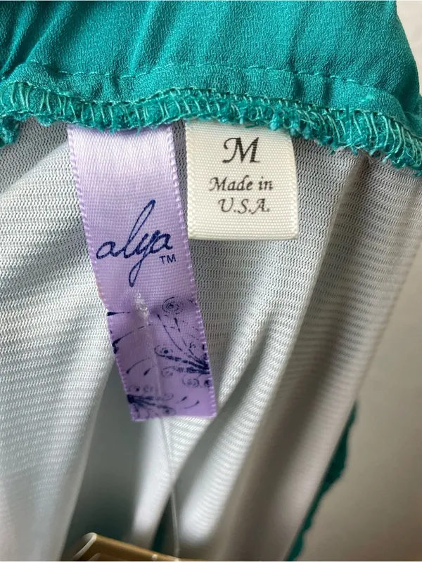 Bnwt! Alya Flowing Teal Maxi Chiffon Skirt with Elastic Waistband Size M - Image 6