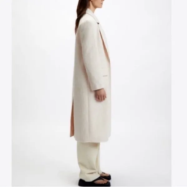 Zara Cream Textured Oversized Long Coat(XS) - Image 3