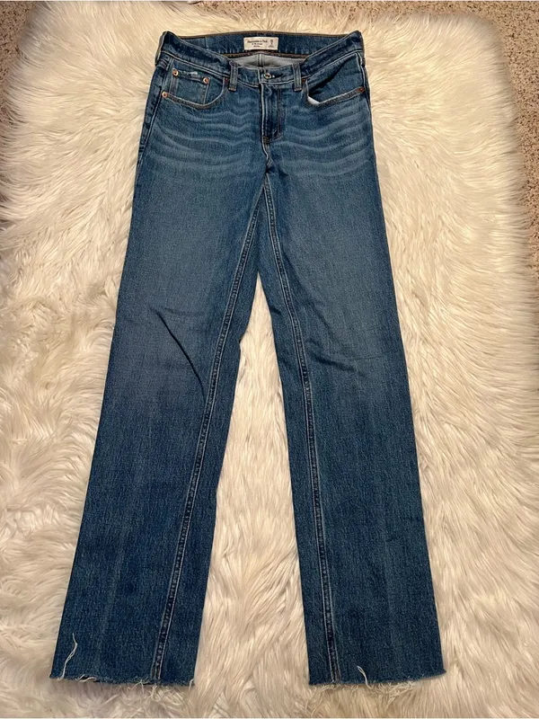 Abercrombie & Fitch Womenm Size 26/2 Long The 90's Straight Mid Rise Jean Medium - Image 3