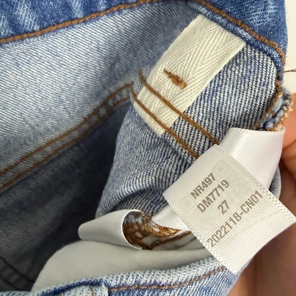 Madewell Mid-Rise 90s Straight Leg Jeans Blue Denim Released Hem‎ Boho Size 27 - Image 10