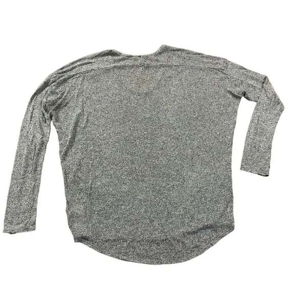 Lulu’s Basic Heathered Gray relaxed fit Knit Blouse Long Sleeve V‎ Neck Hi Lo sz - Image 2