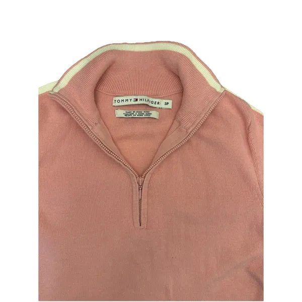 Tommy Hilfiger Women's Pink Quarter-zip Pullover Long Sleeve Size Small - Image 3