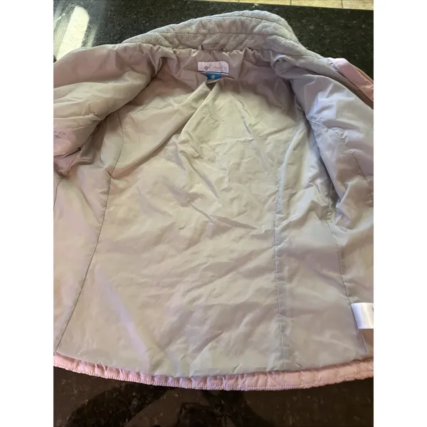 Columbia Women's Coat Jacket Sz M Pink Gray Puffer Quilted Full Zip Pockets - Image 9