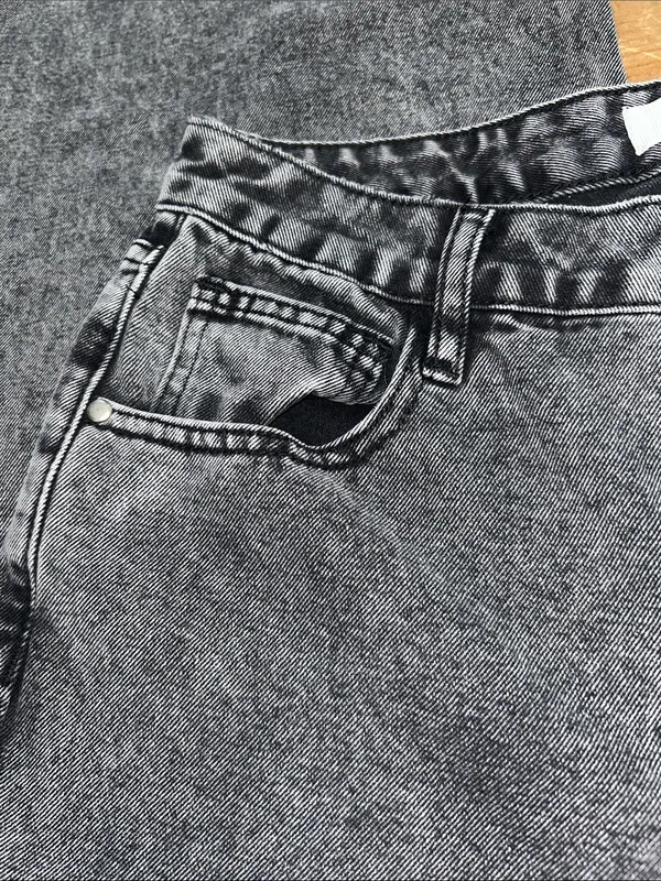 Windsor Grey Acid-Wash Wide Leg Jeans Size Small - Image 3
