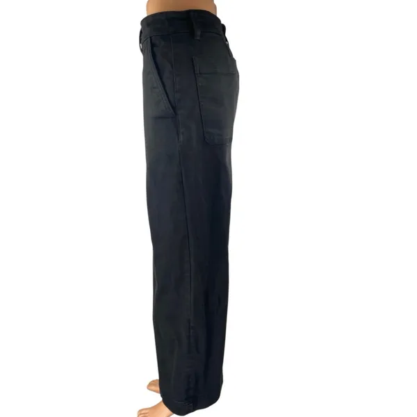 Everlane Women's Black High Rise Baggy Cropped Wide Leg Denim Jeans Pants Size 4 - Image 2