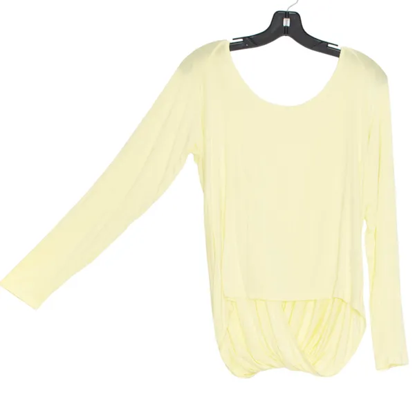 Zyia Top Long Sleeve Open Back Yellow Lightweight Yoga Athleisure Tee Size Small - Image 6
